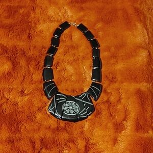 💚Black Etched Choker Necklace